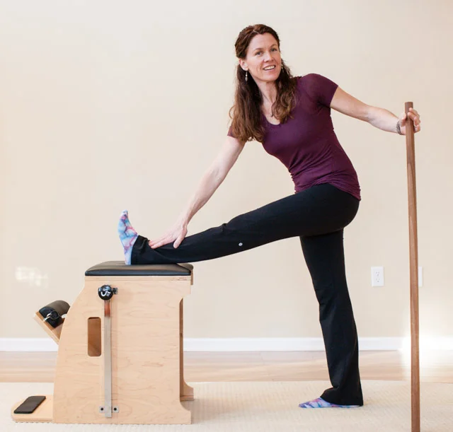 step four with a chair