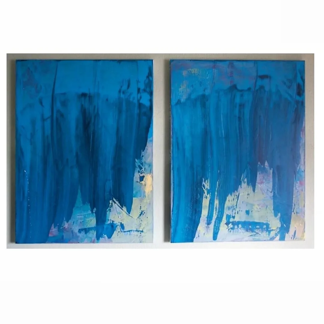 &quot;Ocean&quot; diptych
40 x 30&quot; each / 40 x 60&quot; overall
Mixed media on canvas

Available