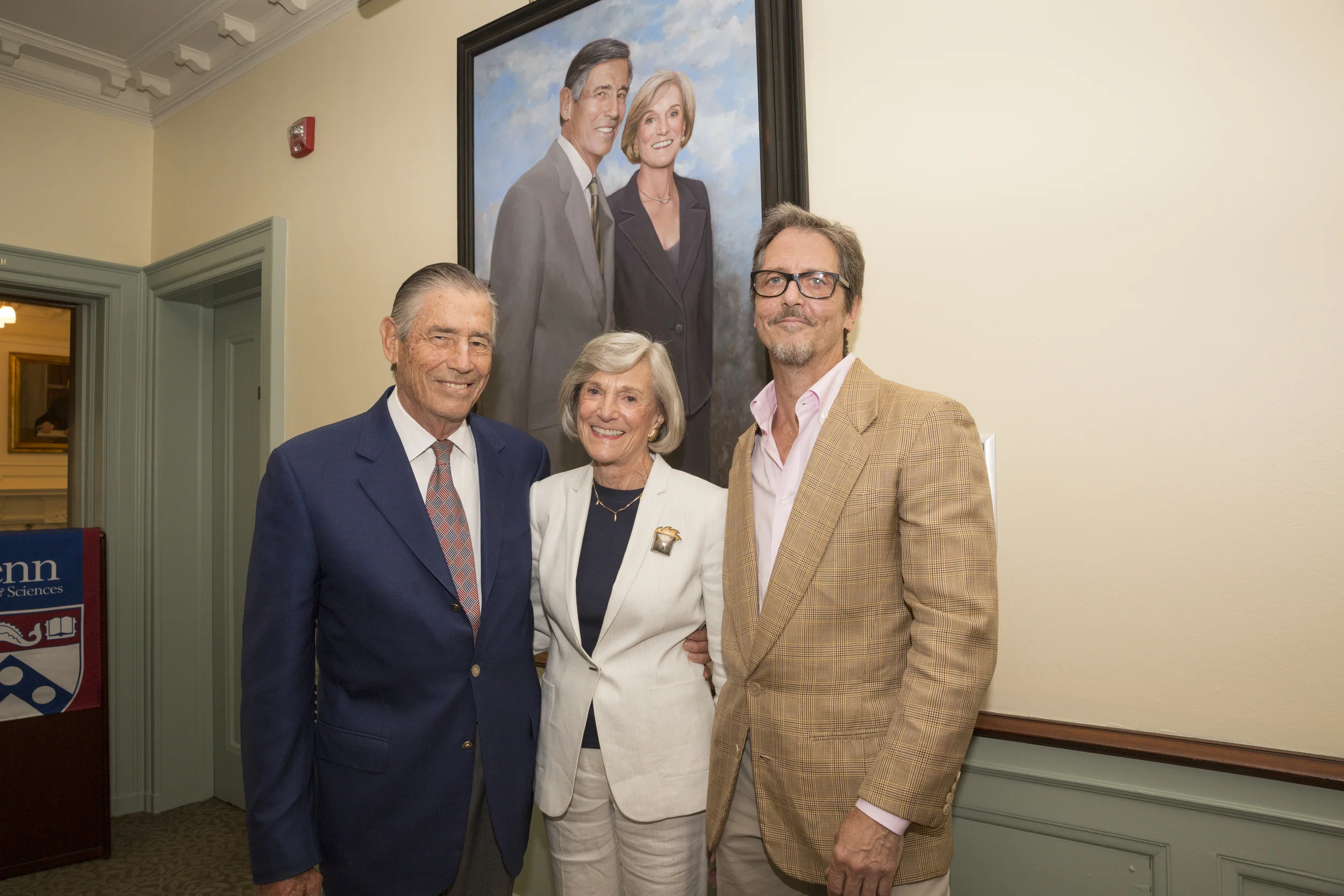 The portrait of Robert and Penny Fox was unveiled at the new Fox-Fels School of Government at the University of Pennsylvania July 25, 2015
