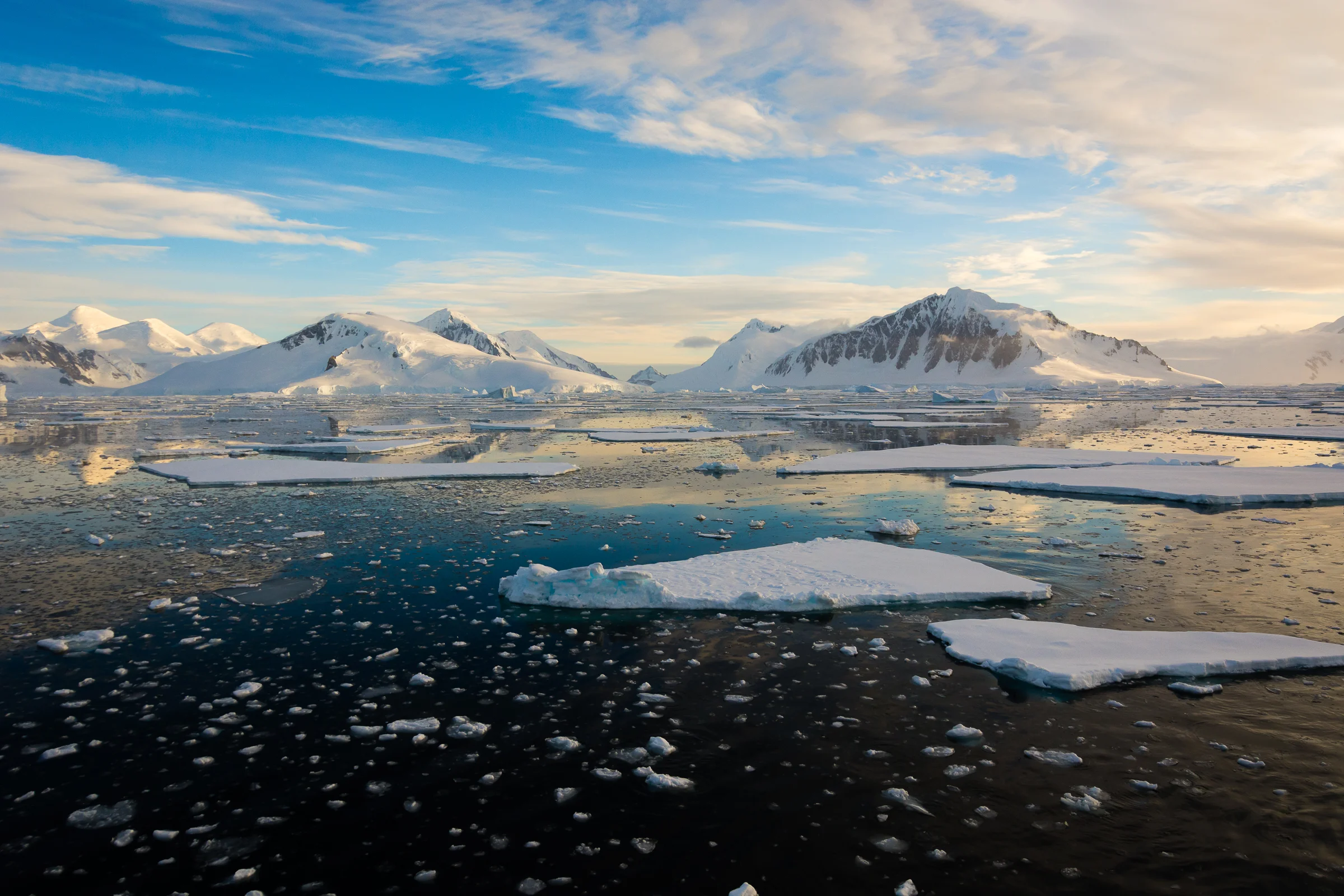Sunset over the Gullet, south of the  Antarctic circle