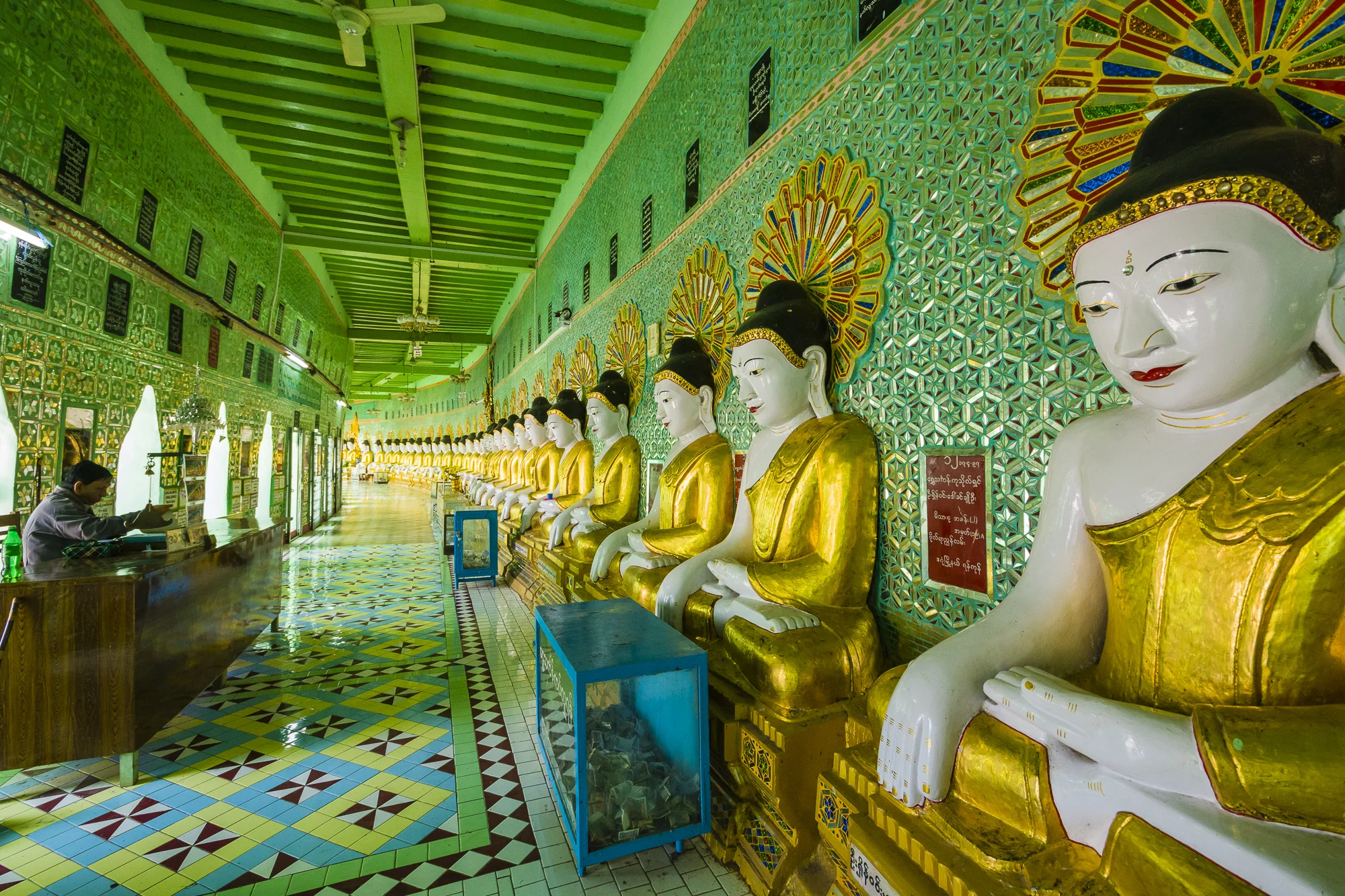 Line of Buddhas, Sagaing Hill, Mandalay, Myanmar.
