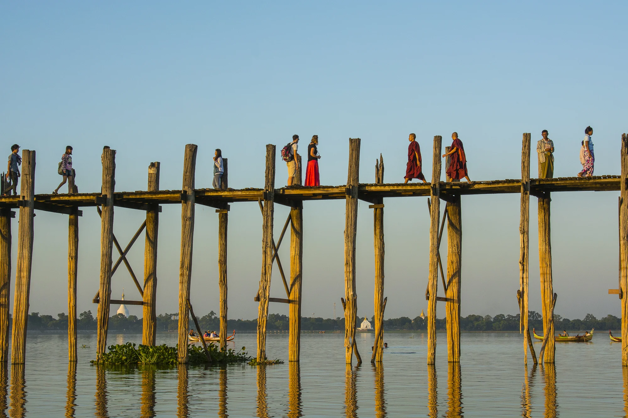U-Bein teak bridge, Amarapura, Mandalay, Myanmar.