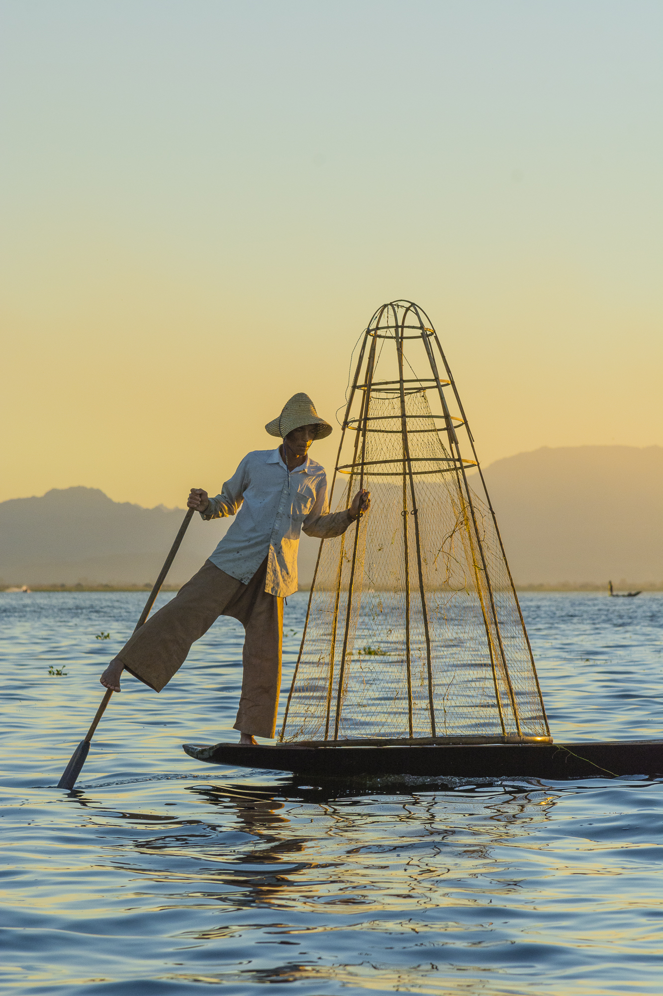 Intha fisherman, Inle Lake, Shan State, Myanmar.