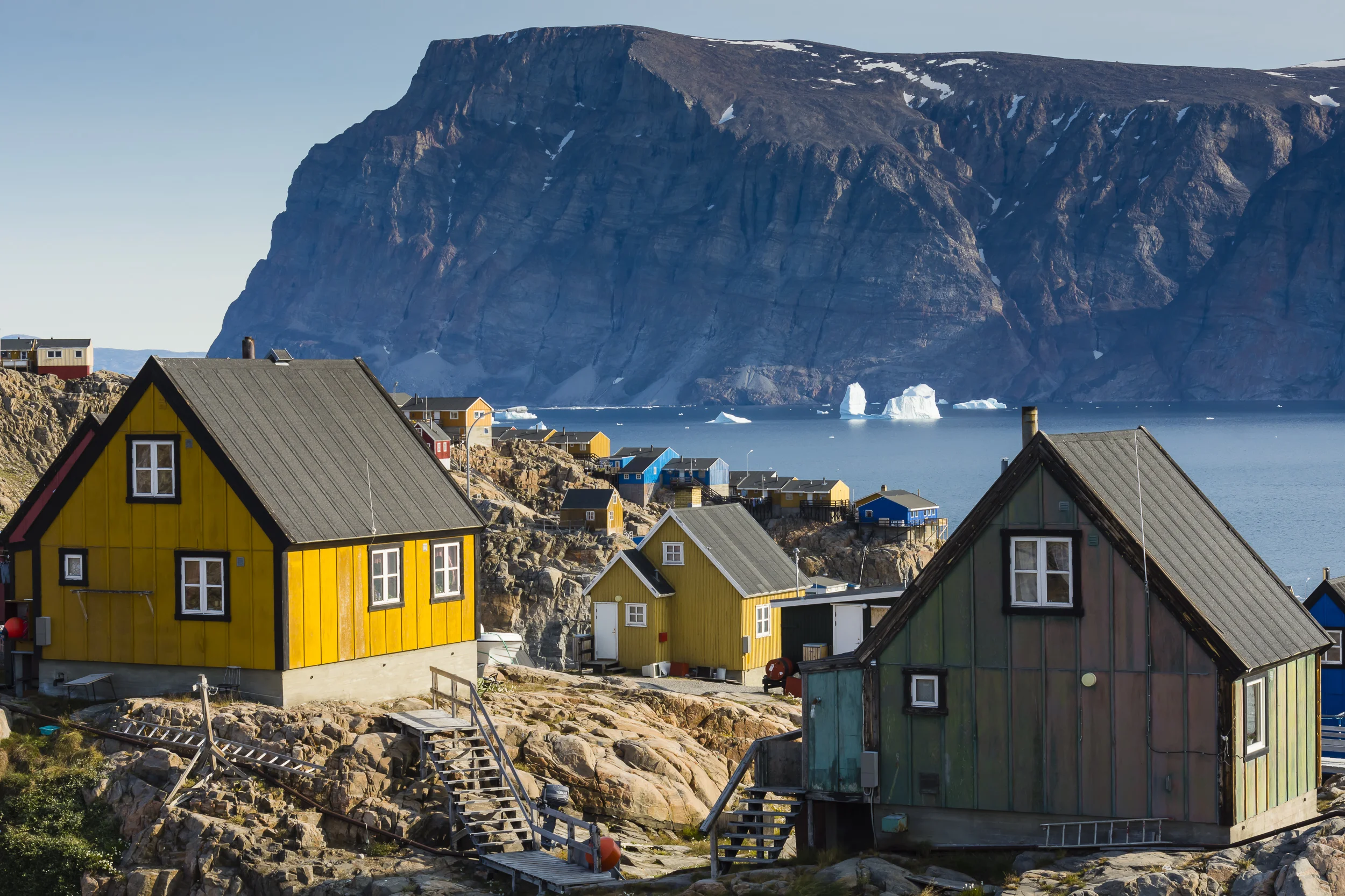 Tidy houses of Uummannaq, Greenland.