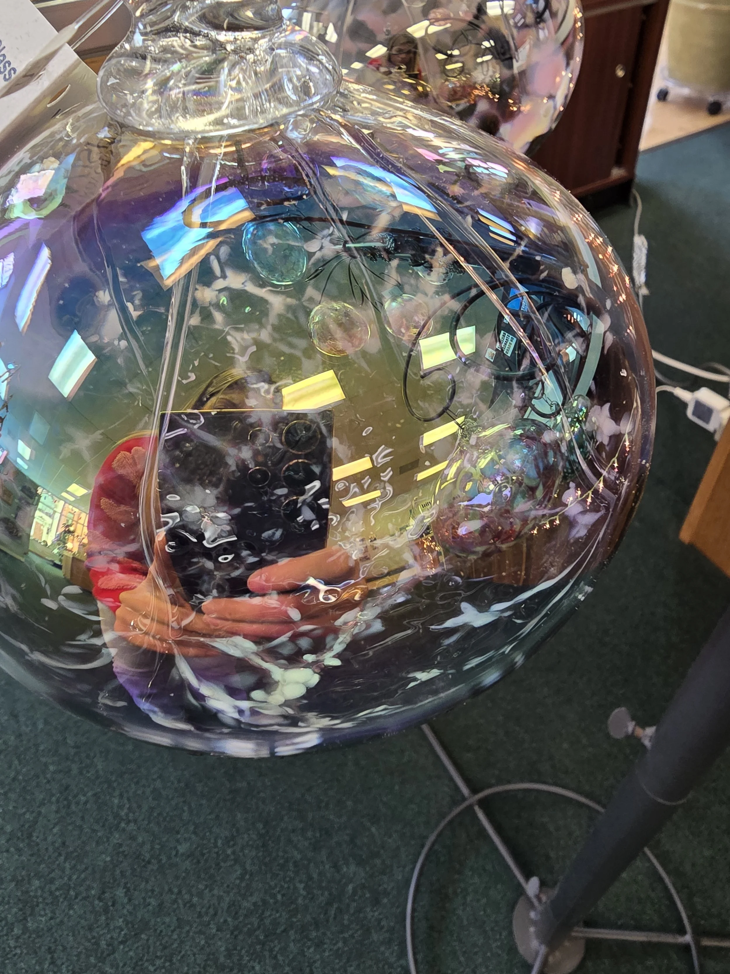 Hand made glass orb, called witches balls, spirit balls, glass orb