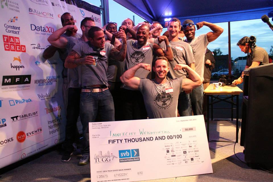 InnerCity Weightlifting celebrates their win for Returning Organization at Tech Gives Back 2014