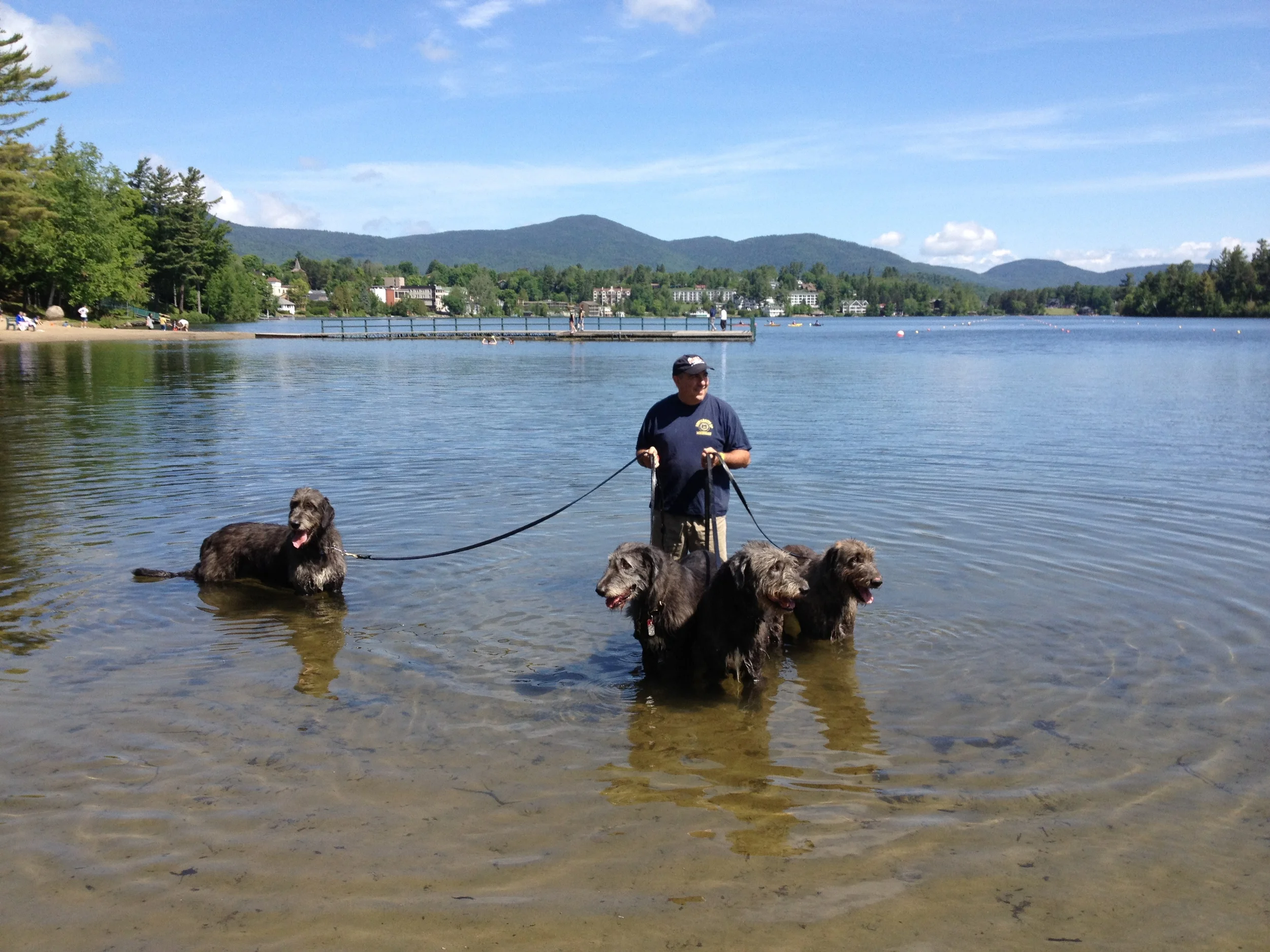 Darley in Mirror Lake with Bobby and siblings