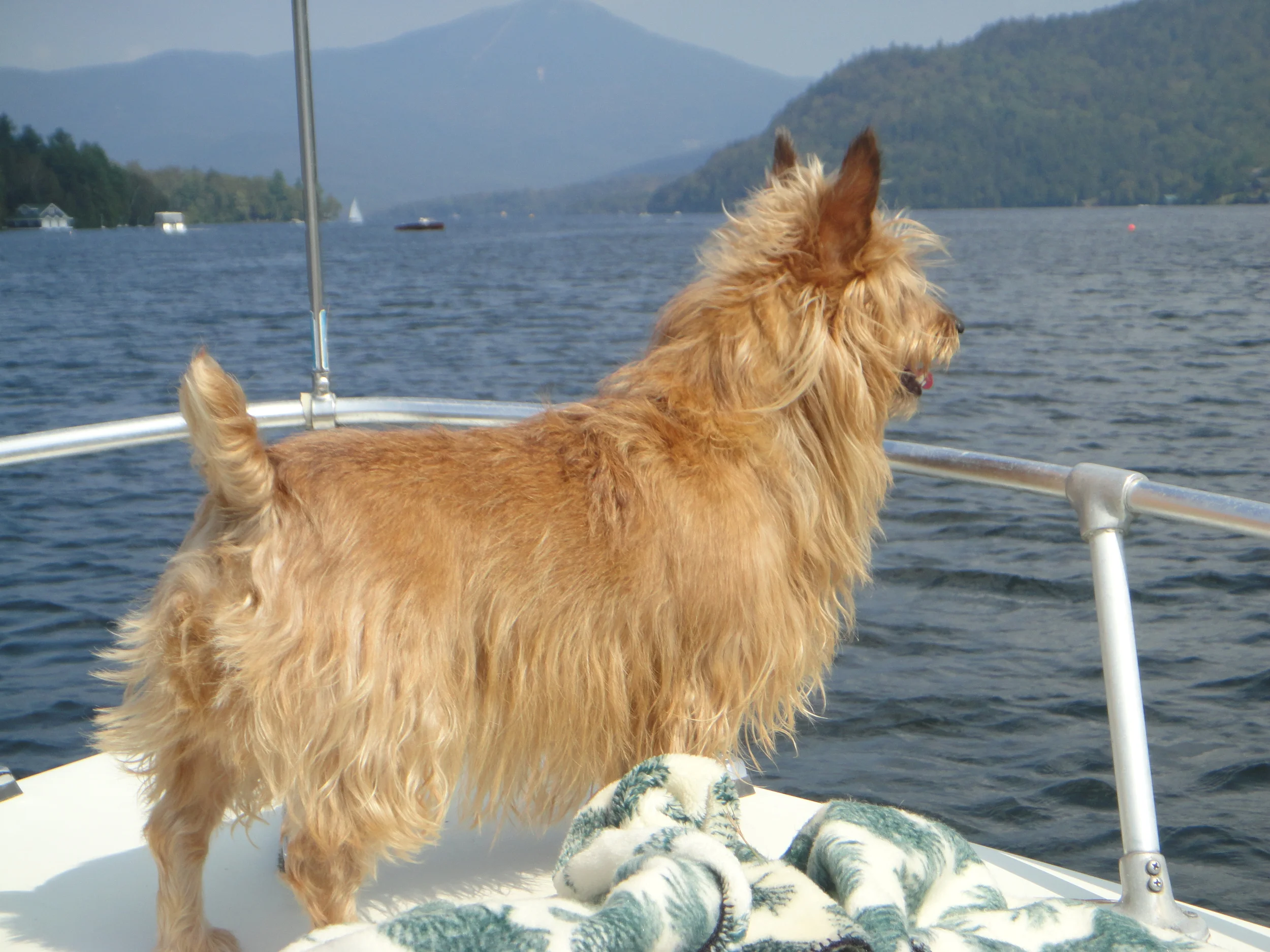 Captain Lucy of her boat