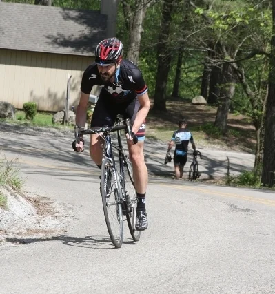 Pedal over pedal. T. Riley at Fox River Grove, May 17th, 2014. Photo/Amy Dykema.