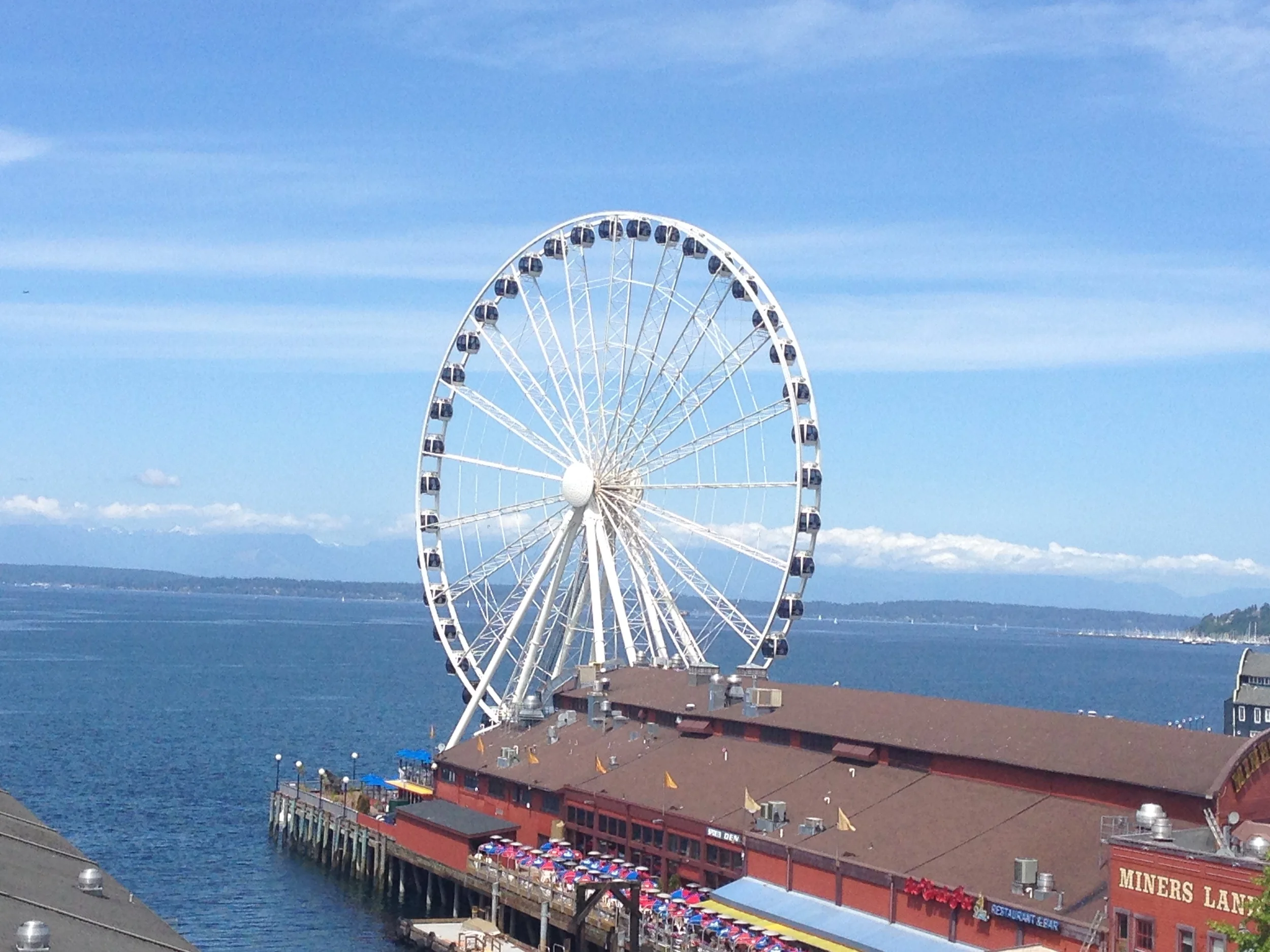 Seattle's Great Wheel. A perfect day for a 13.1 mile walk. 