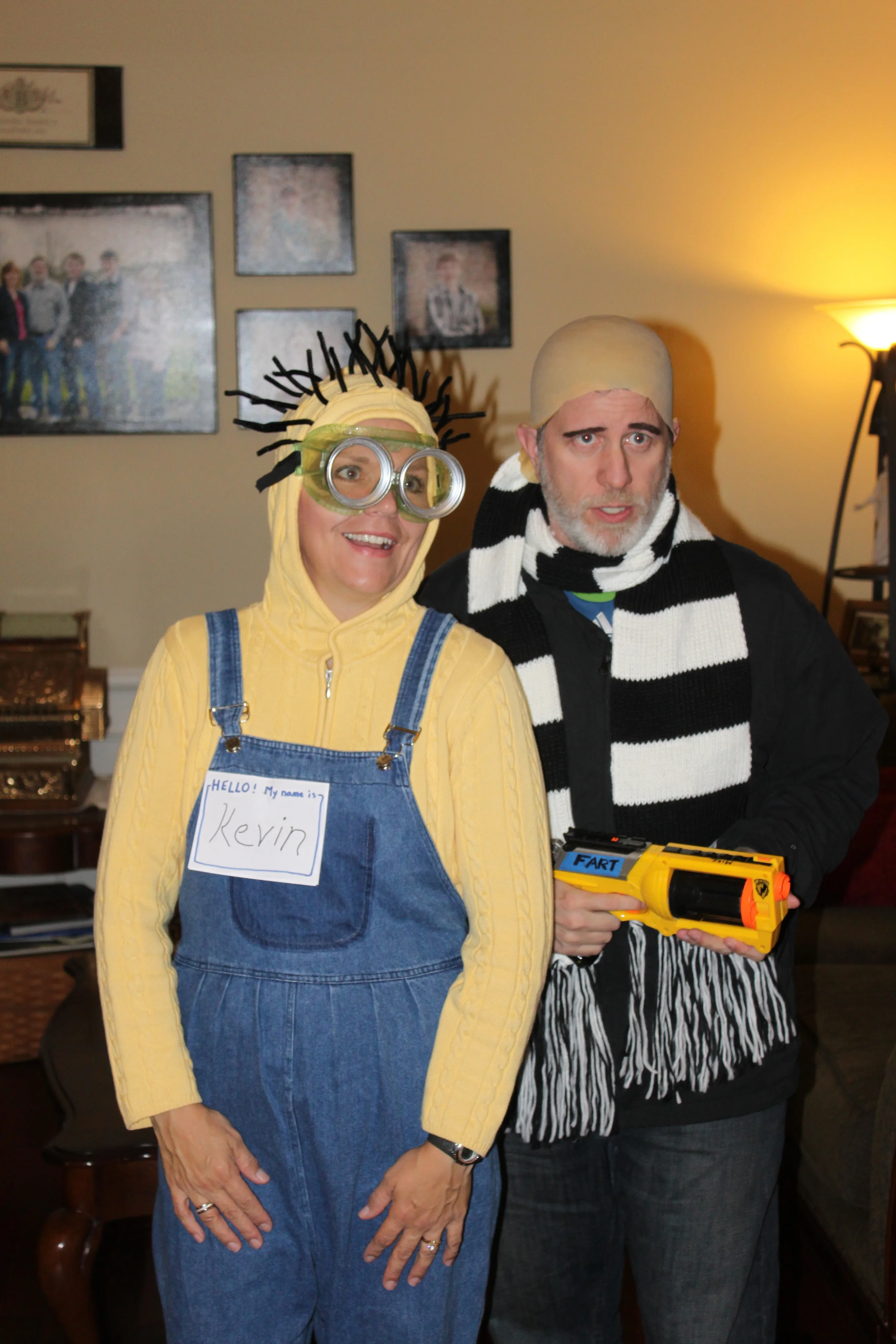 Doreen (Minion Kevin) and Steve (Gru)