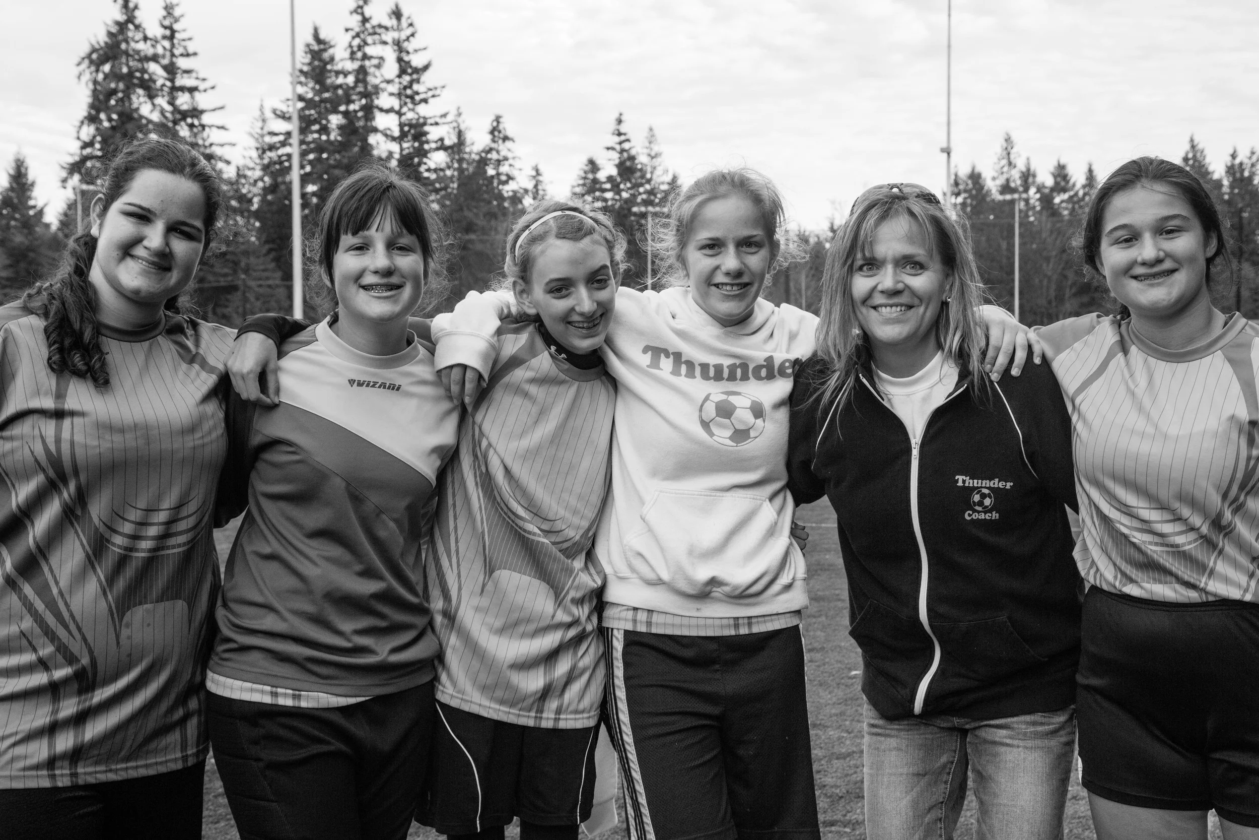 Girls from the original Sunshine Team (plus one) and Doreen