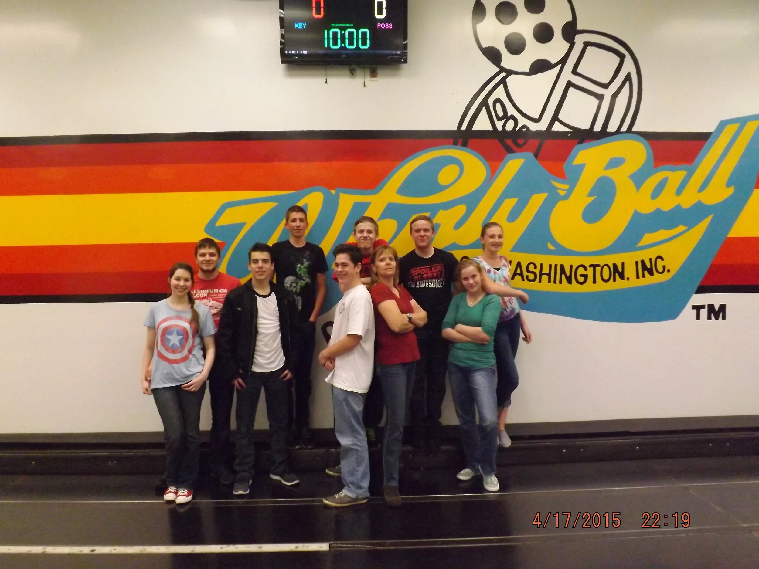 We invited some friends to play WhirlyBall before Jason left to go to BYU. Just missing Mike. 