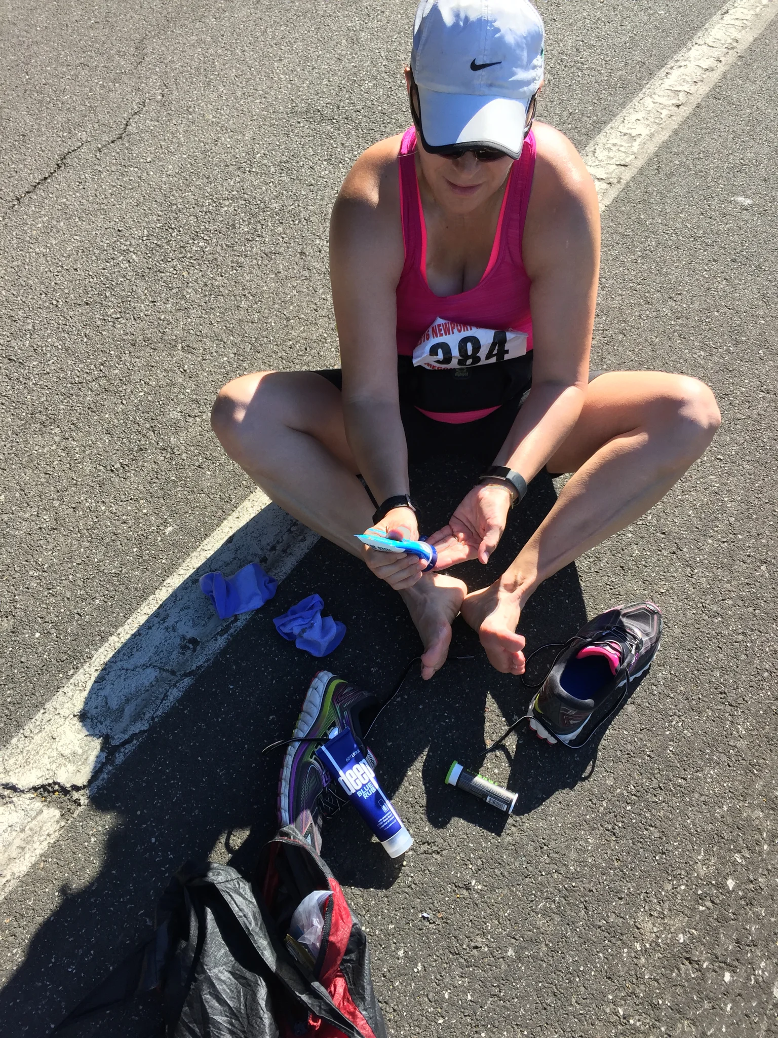 How Doreen survived without blisters! "Thanks Steve for keeping all this in the backpack for me."