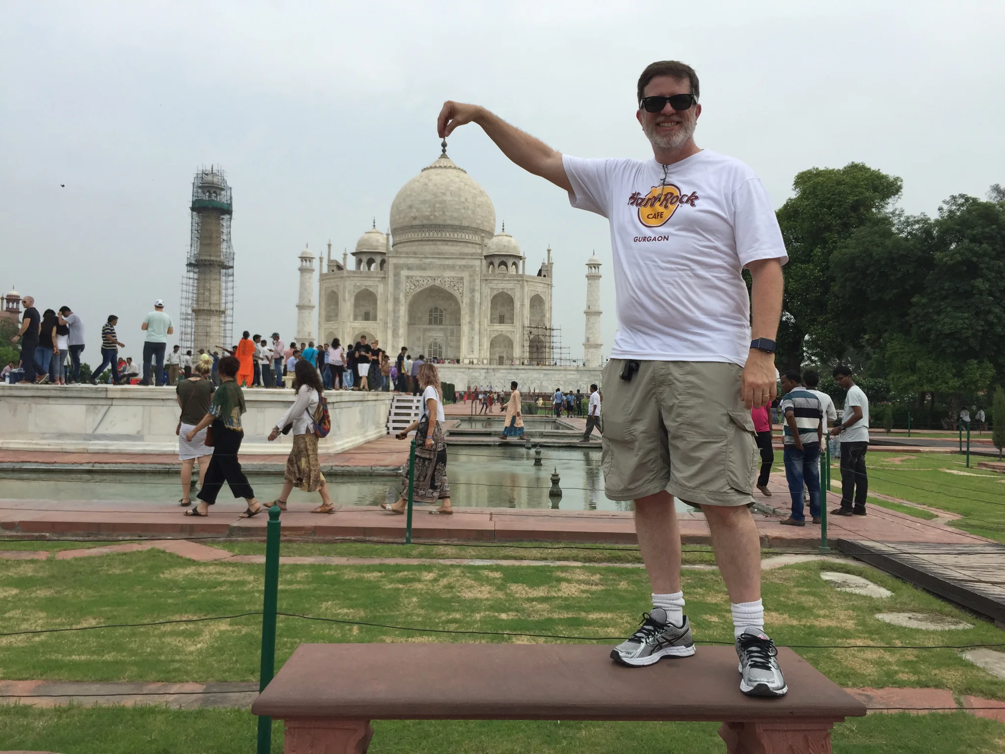 Steve holding up the Taj Mahal
