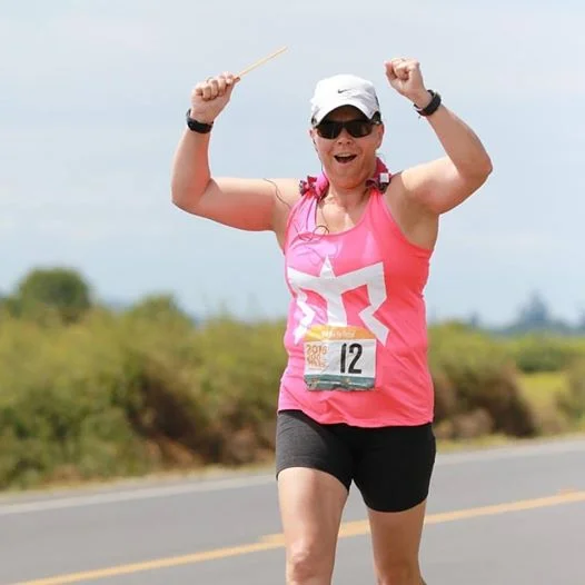 Doreen celebrating the last of her three runs!
