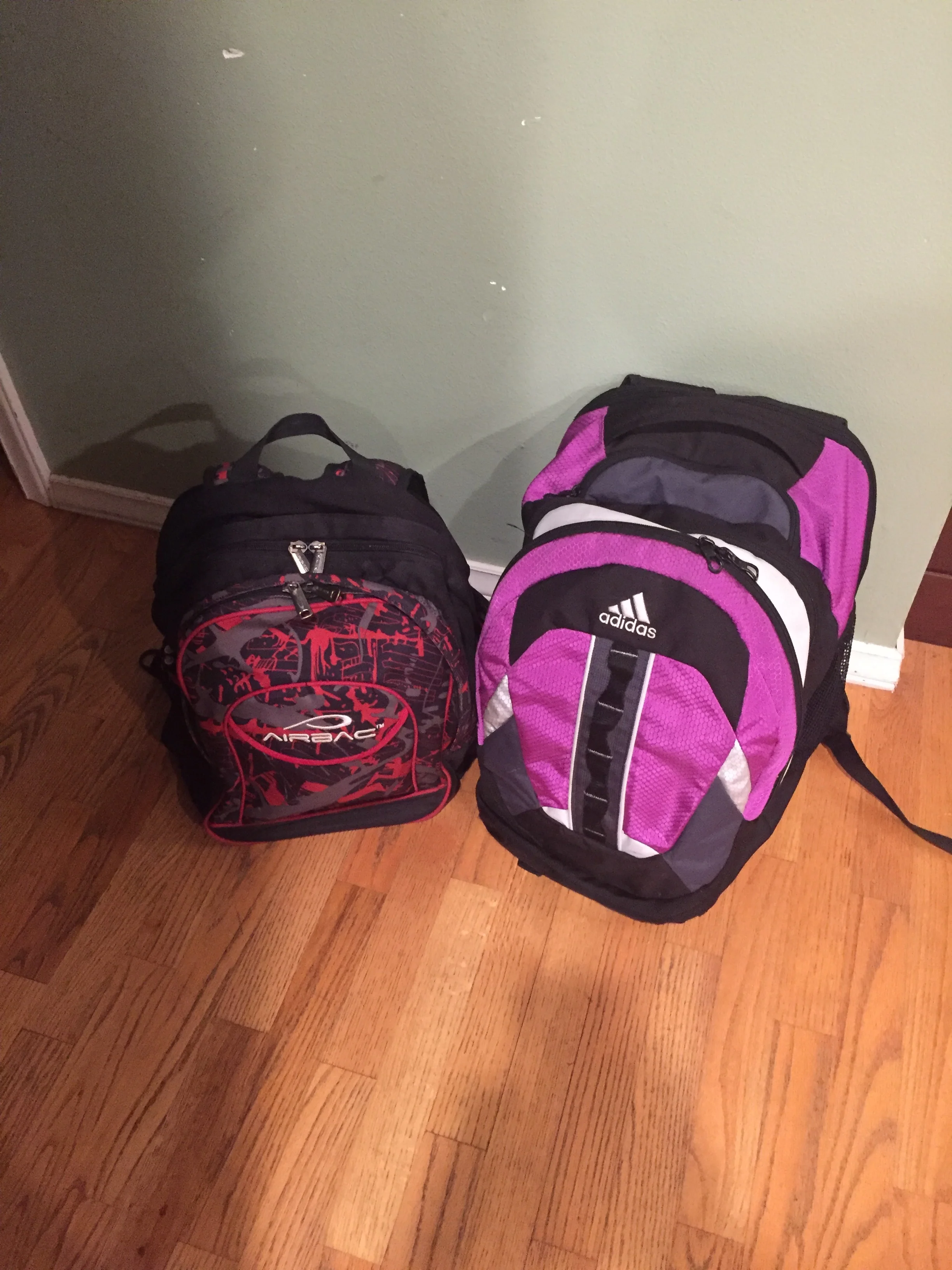 This is my kid's first day of school picture. It's the best I can do when they head out the door at 5:45am! 
