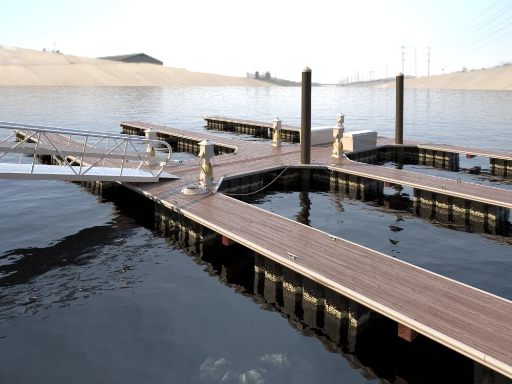 Marina Boat Slips Floating Dock Deluxe 3D model — Visual Media Design