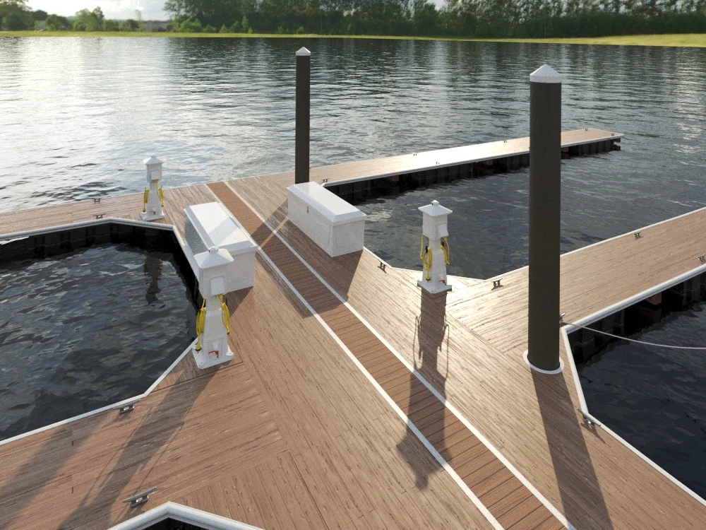 Marina Boat Slips Floating Dock Deluxe 3D model — Visual Media Design