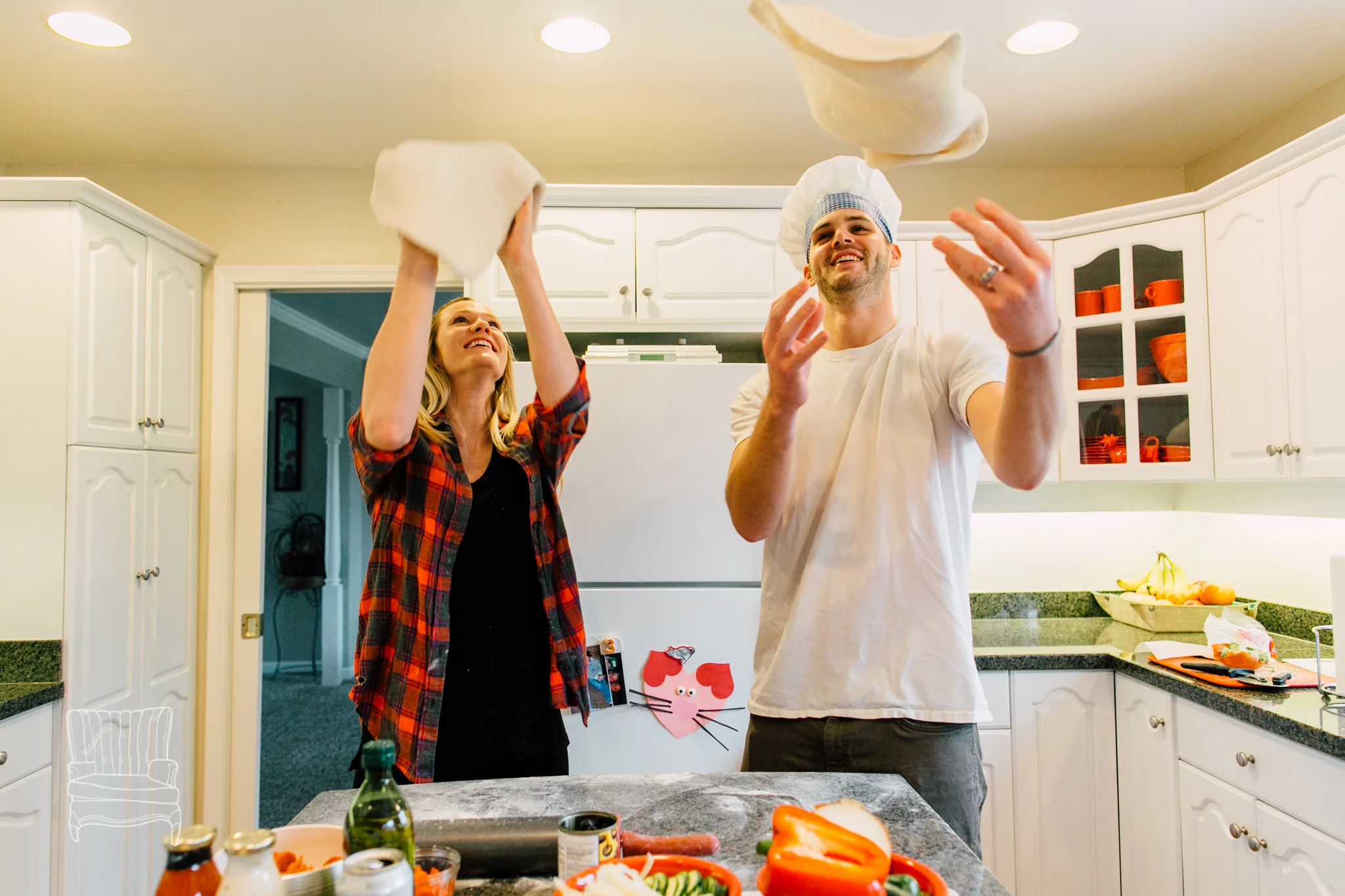 Pizza Making Date Night! These two love to play together.