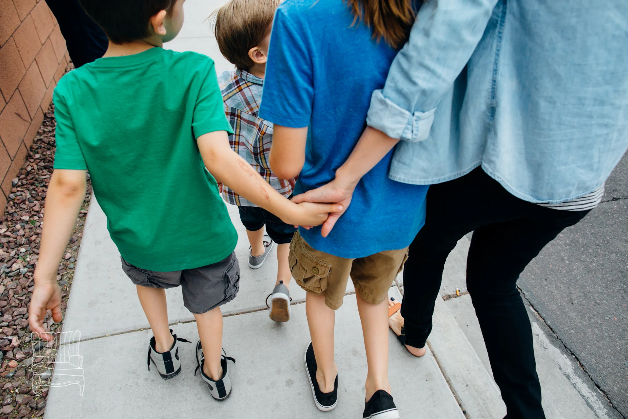 Walking together to get ice cream.