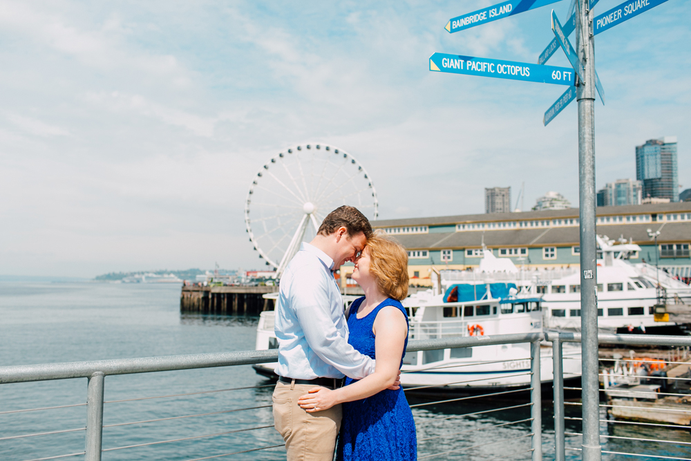 Seattle Engagement Photographer Katheryn Moran, Seattle Great Wheel, Indianola