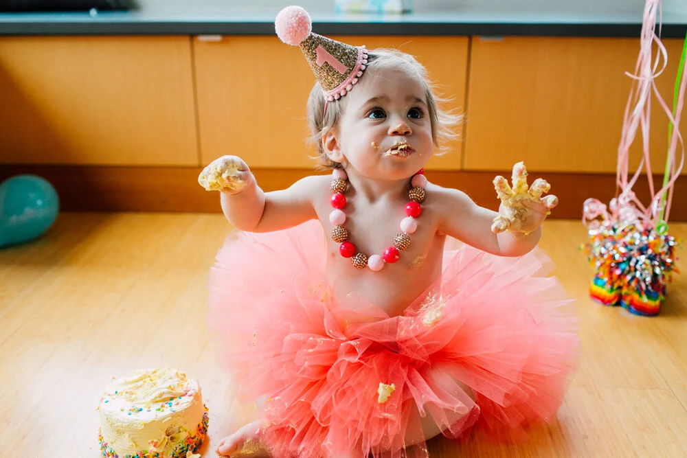 Bellingham One year Cake Smash Photographer Katheryn Moran