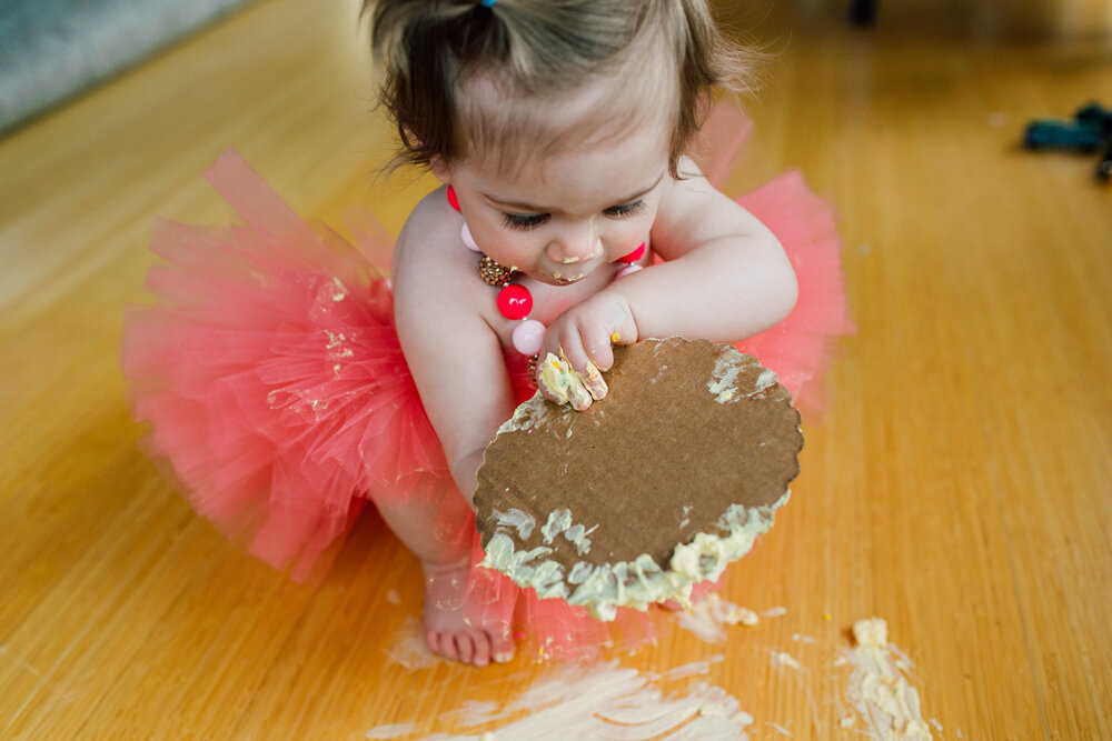 Bellingham One year Cake Smash Photographer Katheryn Moran 