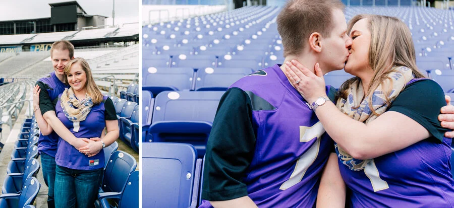 UW Stadium Marching Band Engagement Photographer Katheryn Moran