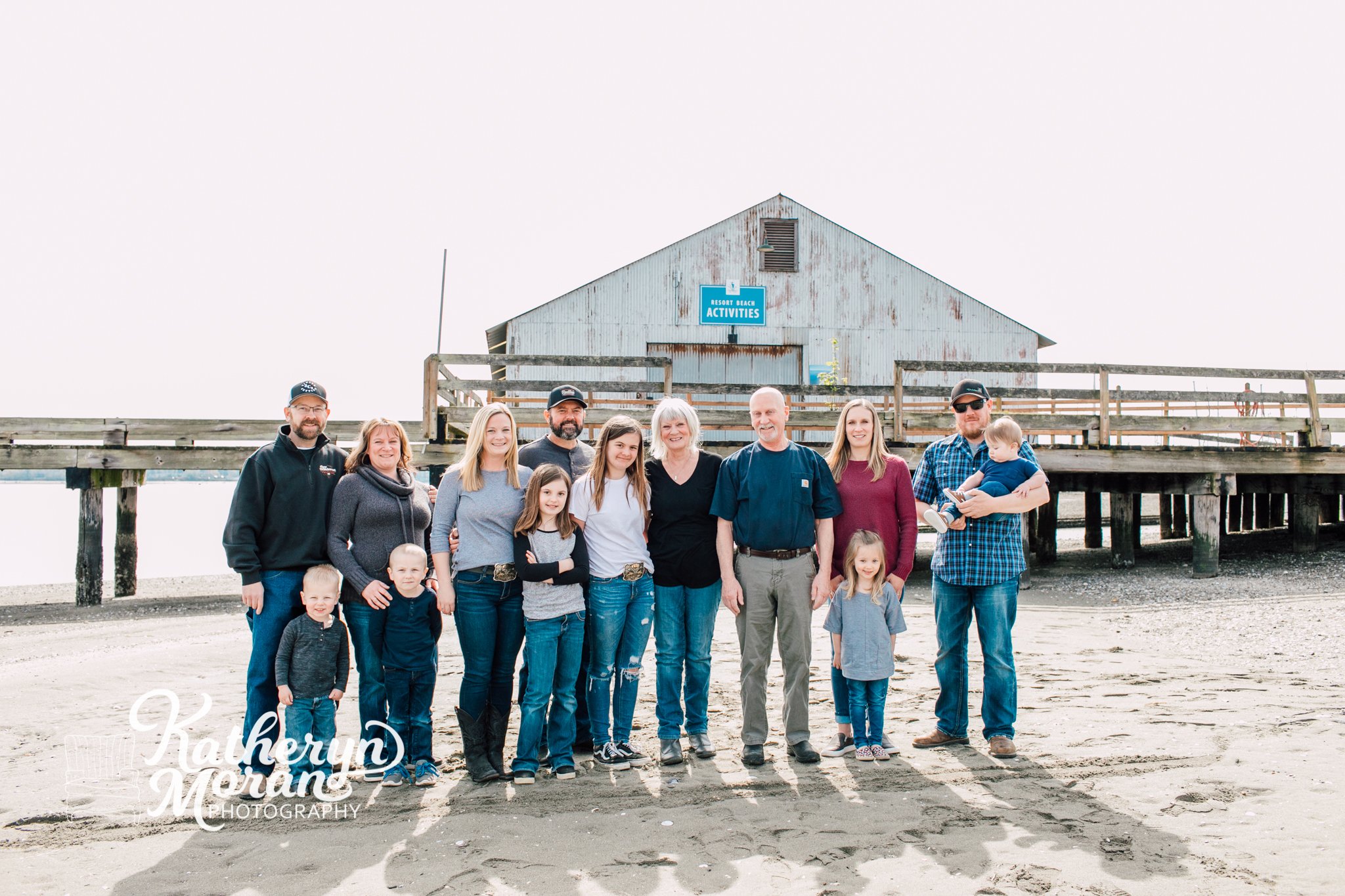 Semiahmoo Photographer Katheryn Moran Blaine Beach Multi-Generational Family Bellingham Blaine Professional Family Photographer