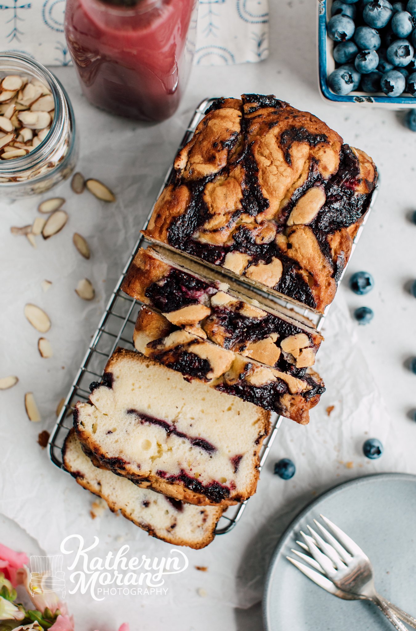 Bellingham Seattle Food Photographer Stylist Katheryn Moran Studio Bow Hill Blueberries Pound Cake