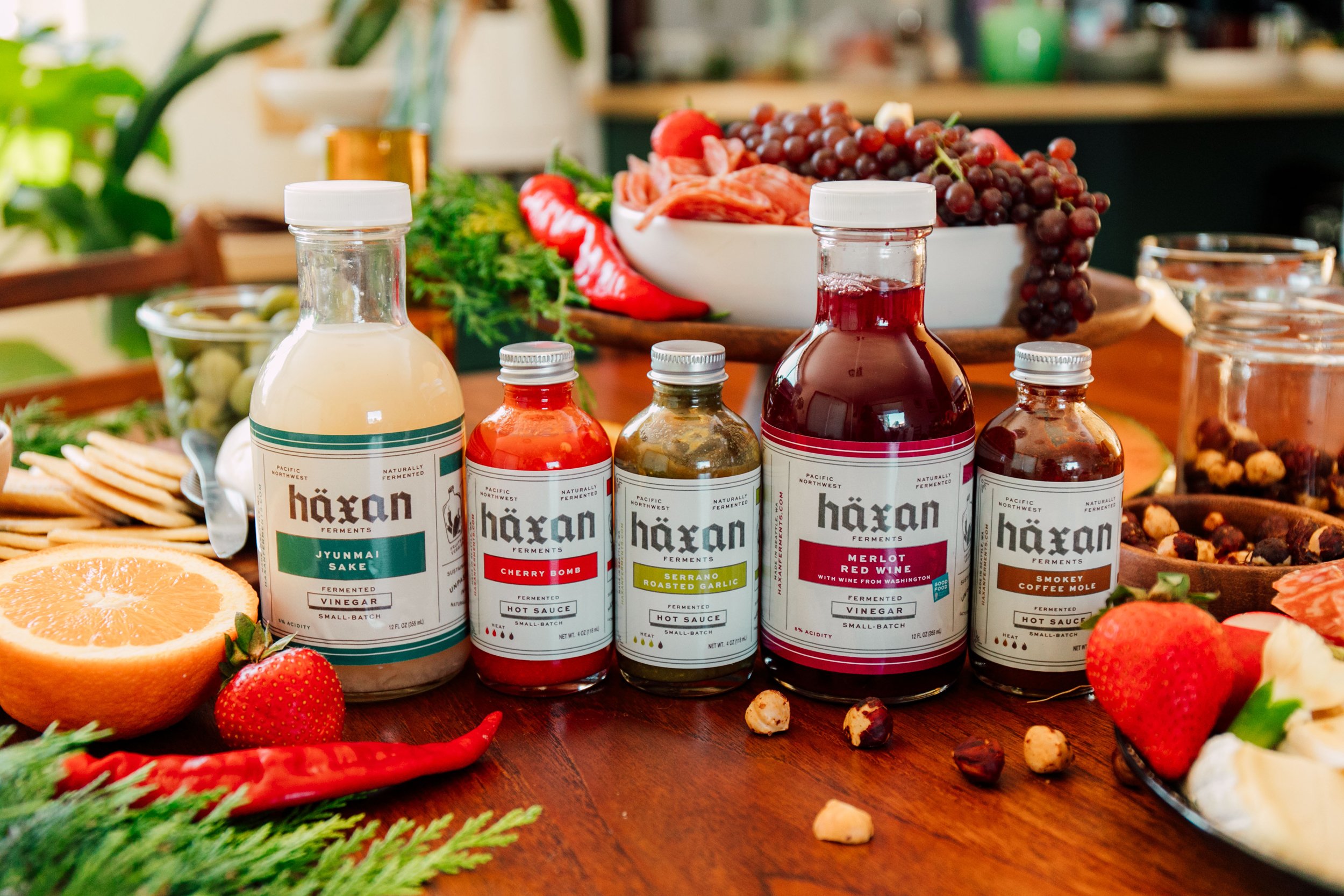 Bellingham Seattle Food Product Photographer Hot Sauce Cottage Core Styling Katheryn Moran Photography