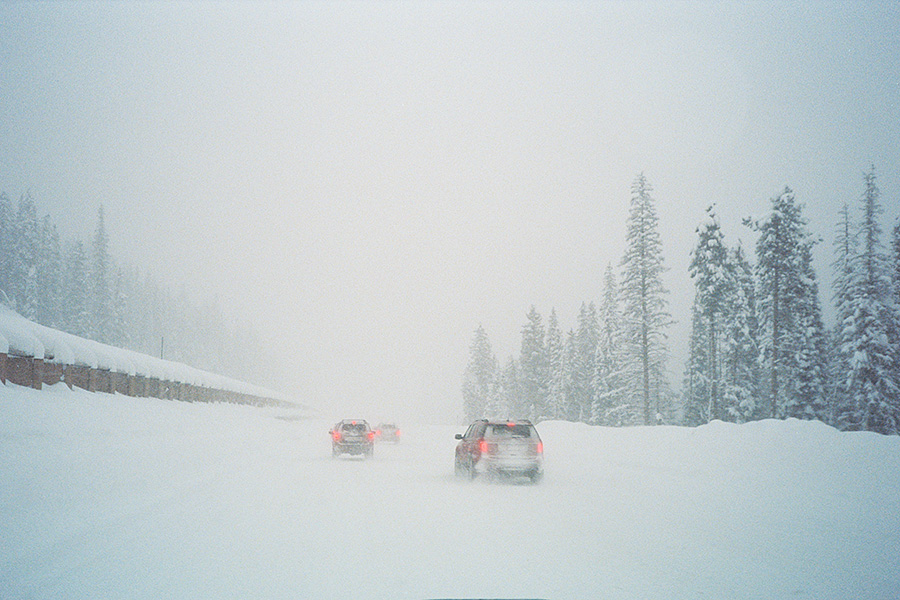 Shortly after I took this pic, a 4wd Tundra in front of us spun off the road into the shoulder, burying itself almost to it's roof.
