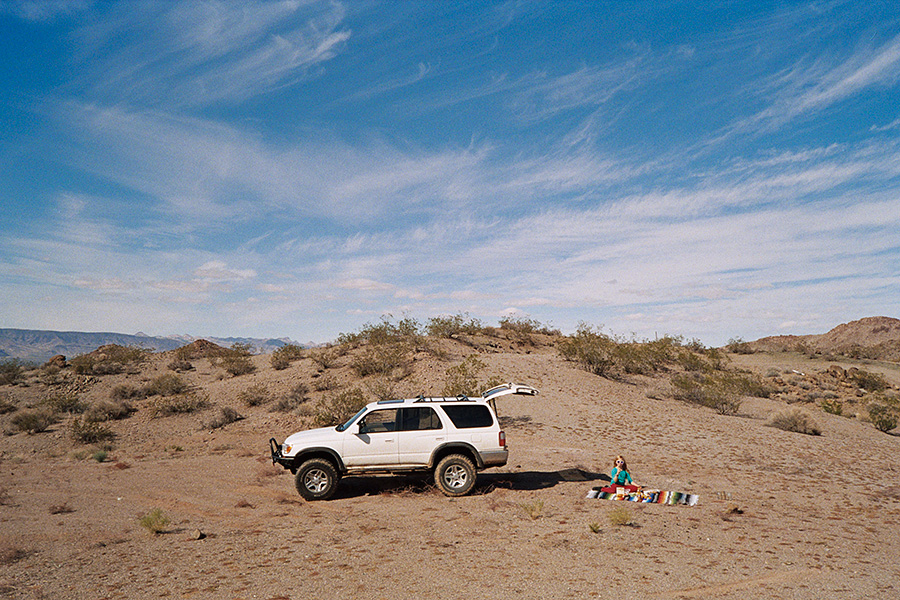 Our daddy daughter trip was pretty much coming to a close as we ventured away from Lake Mead and down towards the Colorado River to meet up with Jaclyn, Jasper, and our dear friends the Ellsworths for some time at the river. Before we met up with everyone though, I pulled off the highway on some random off road trail and drove a good ways out into the desert for one last picnic lunch with my dear sweet girl.
