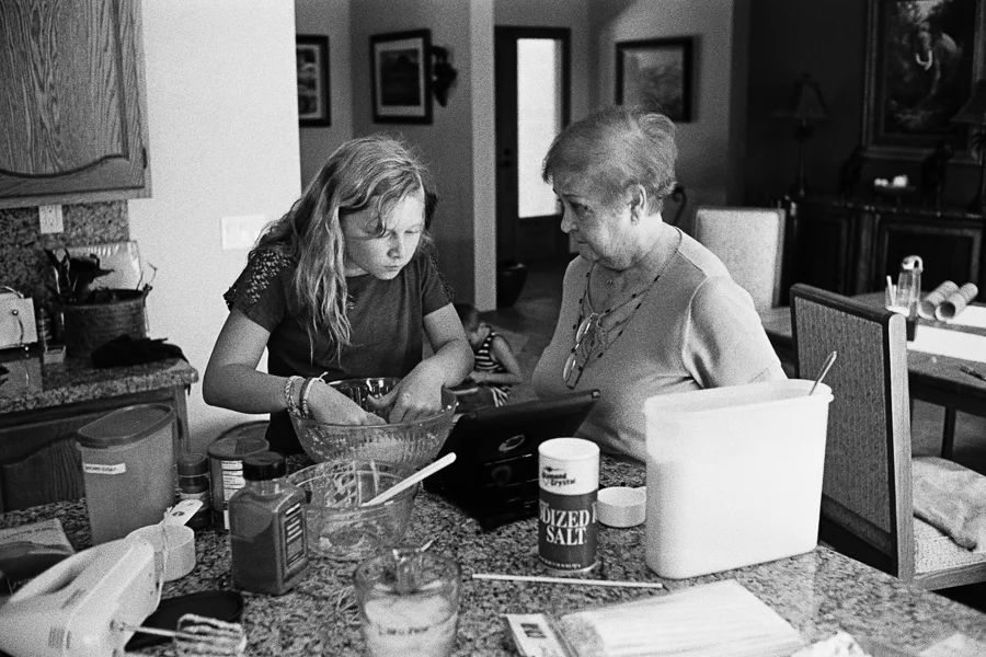 ^ Grace making a peach pie all by herself...while my Grandmother (normally the cook of the family) looks on.