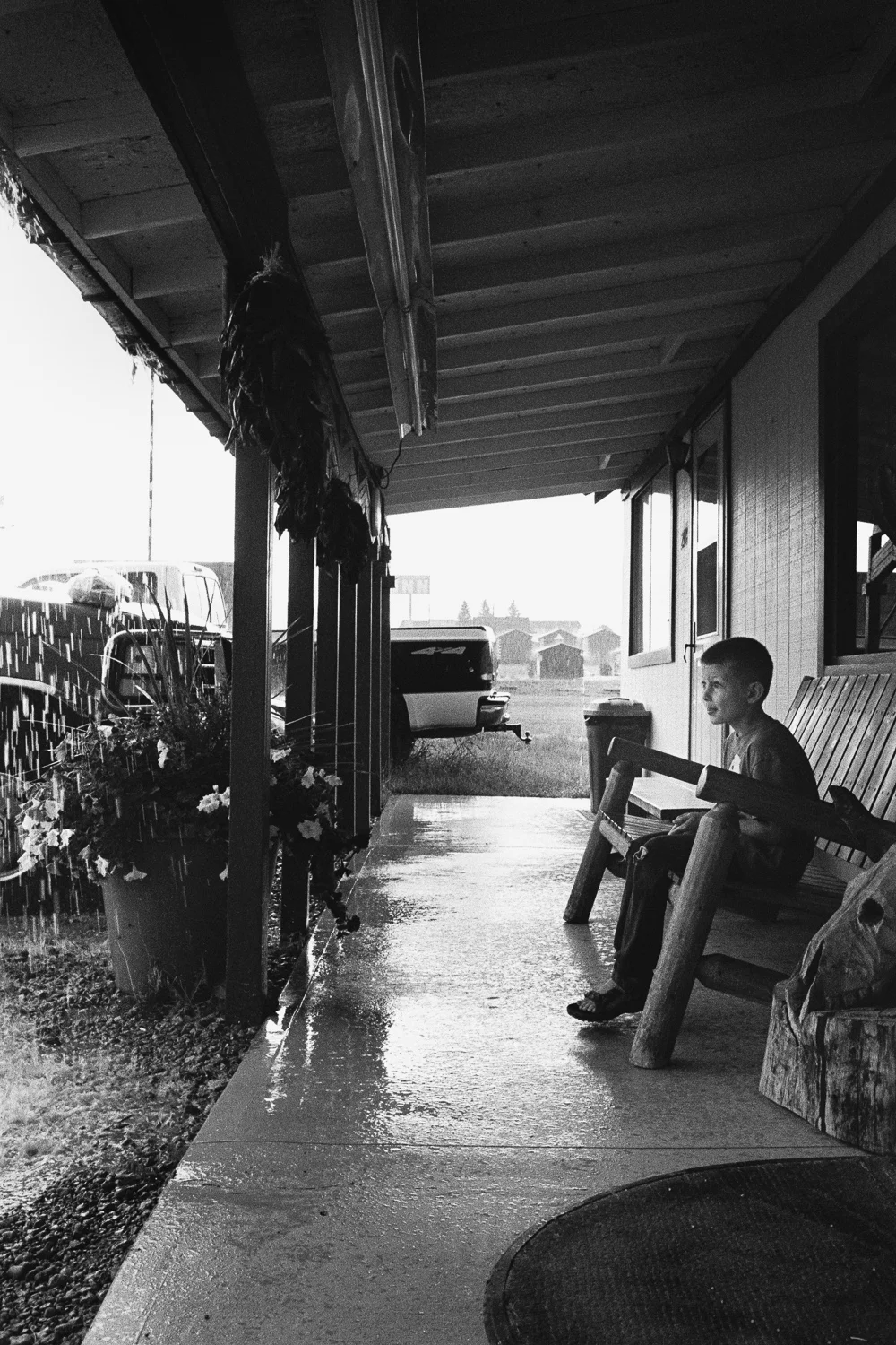 ^ Went out in the AM for a little exploratory walk with Jasper and we got caught in a summer downpour.