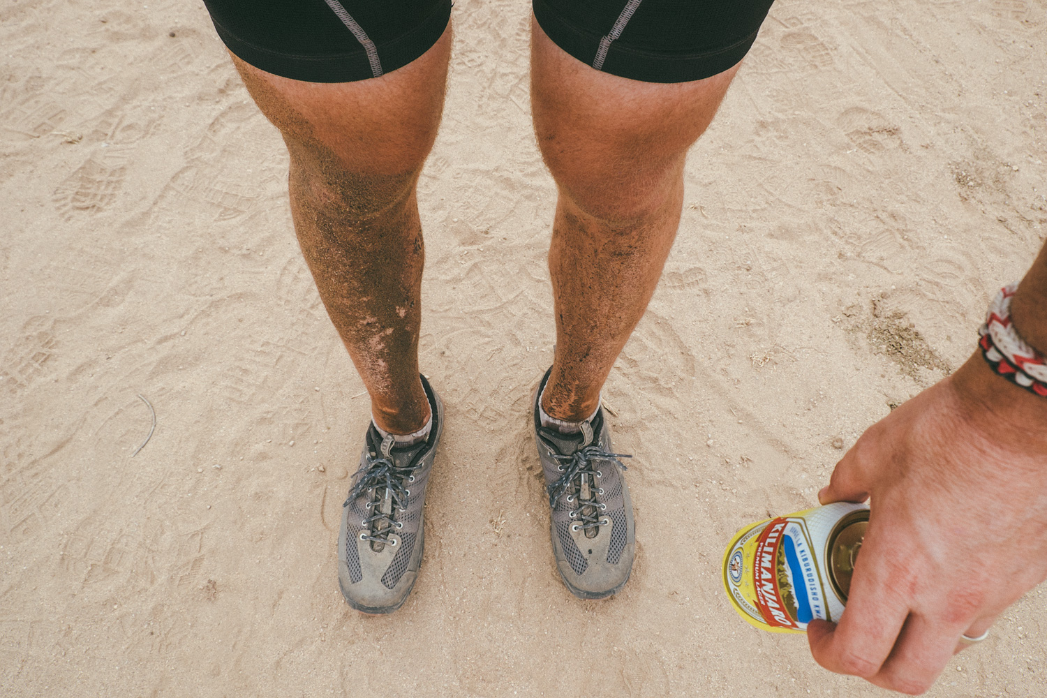 ^ Sandy legs and a frosty Kili, perfect end to a perfect day.