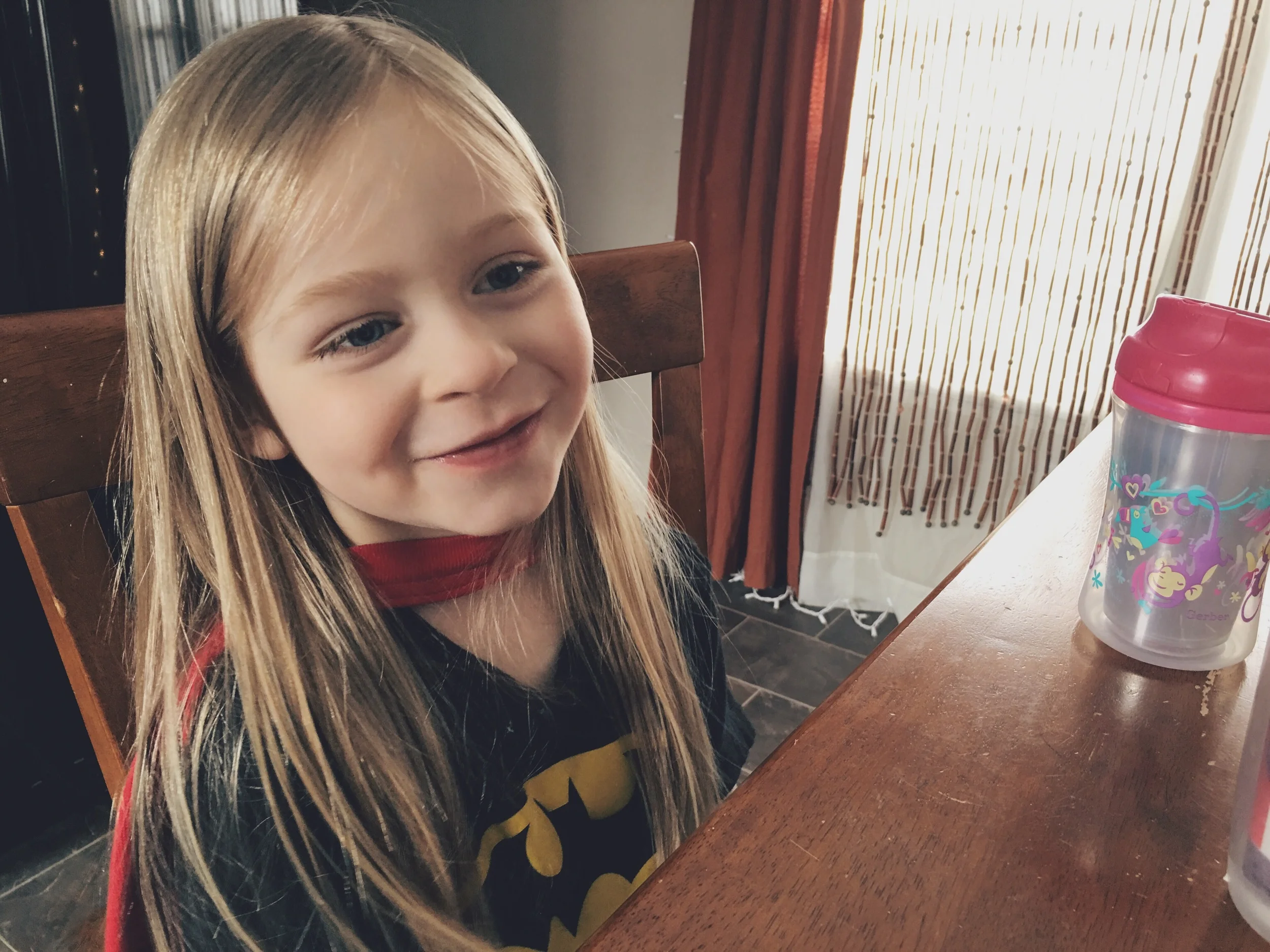 Ian spent the morning as a super hero! Half Batman, half Superman, all rowdy lil dude!