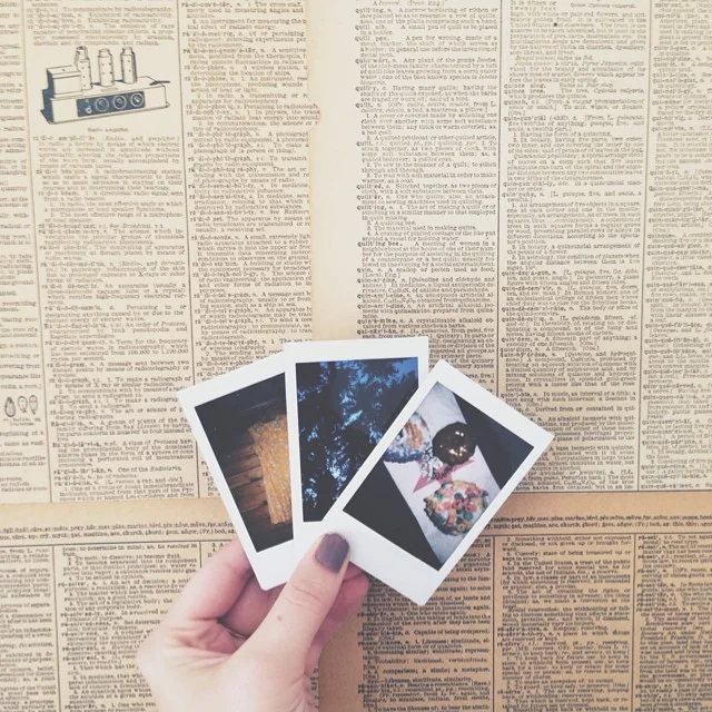 Instax against our hotel wall. 