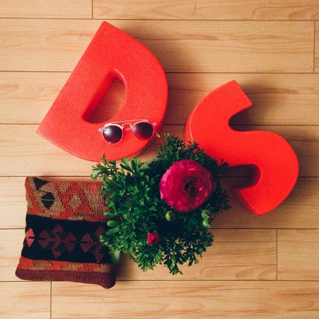 Found these giant neon letters at the Rose Bowl Flea Market. They make great bookends.