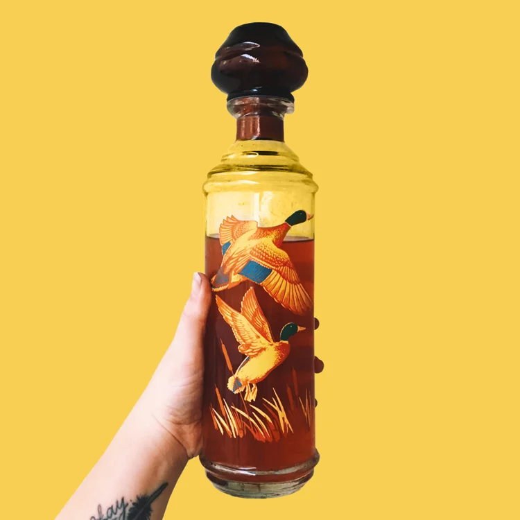 Thrifted 3 bird decanters