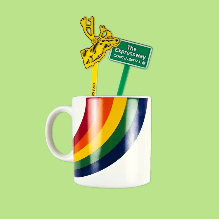 Rainbow mug and stir sticks