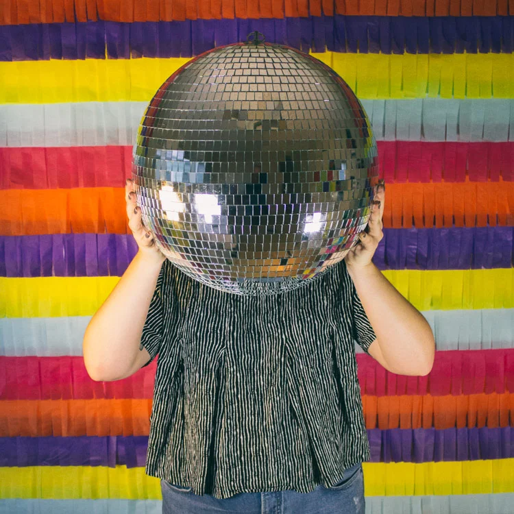 Bought a club sized disco ball that now hangs in the bathroom, or as we call it, the pah-ty room.