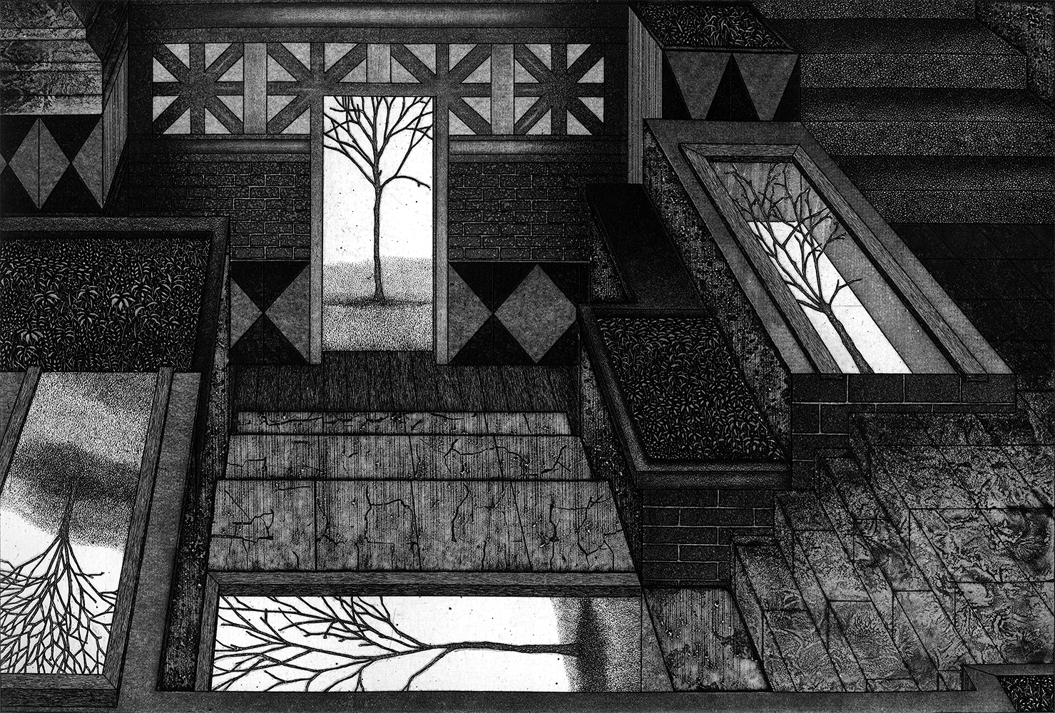 “What Goes Around Comes Around” Etching 8.25”x 11.5” 2018
