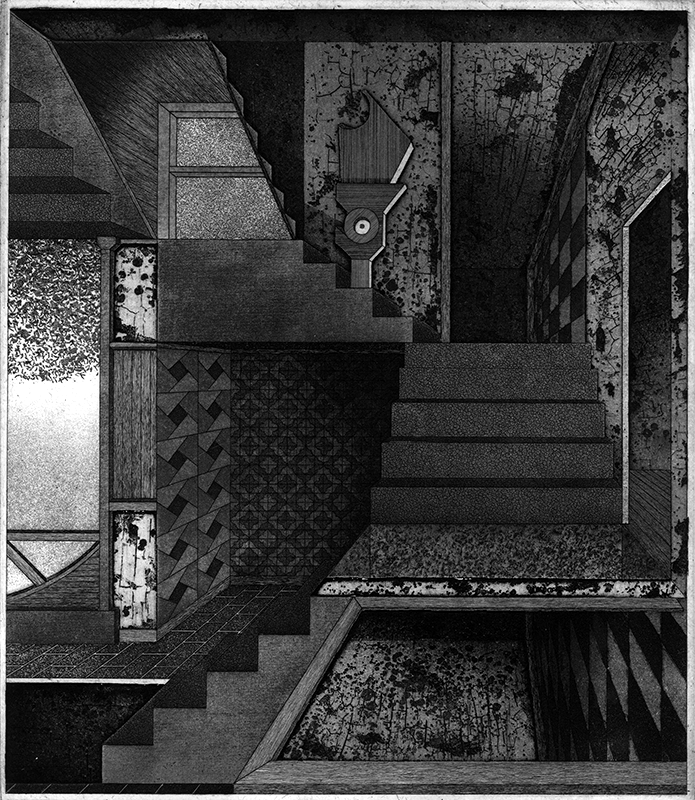 “How Convoluted” Etching 11”x 9.5” 2016