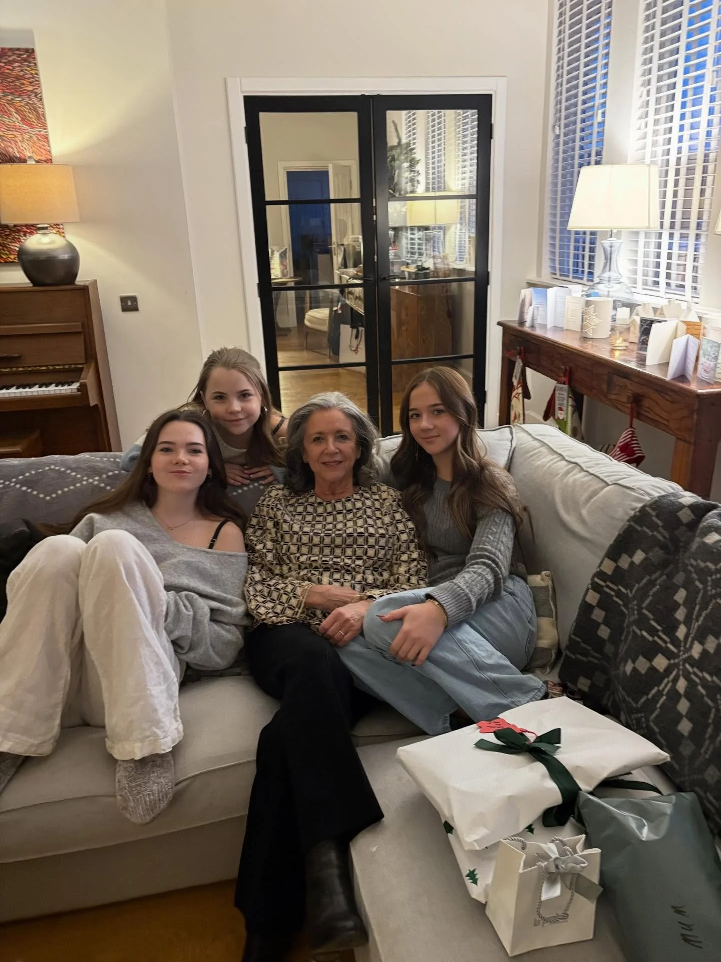 Nadolig Llawen and Penblwydd Hapus/Happy Birthday to my eldest granddaughter Megan (on the left) who is 17 today. Lovely evening celebrating Christmas Eve with my other two granddaughters  Flo and Alice and all family @bayviewoxwich @megfloali # Chri