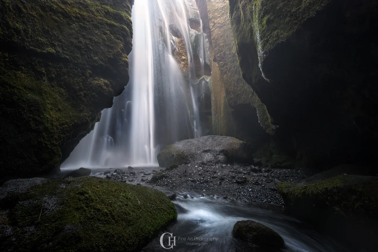Being soaked inside a arctic canyon