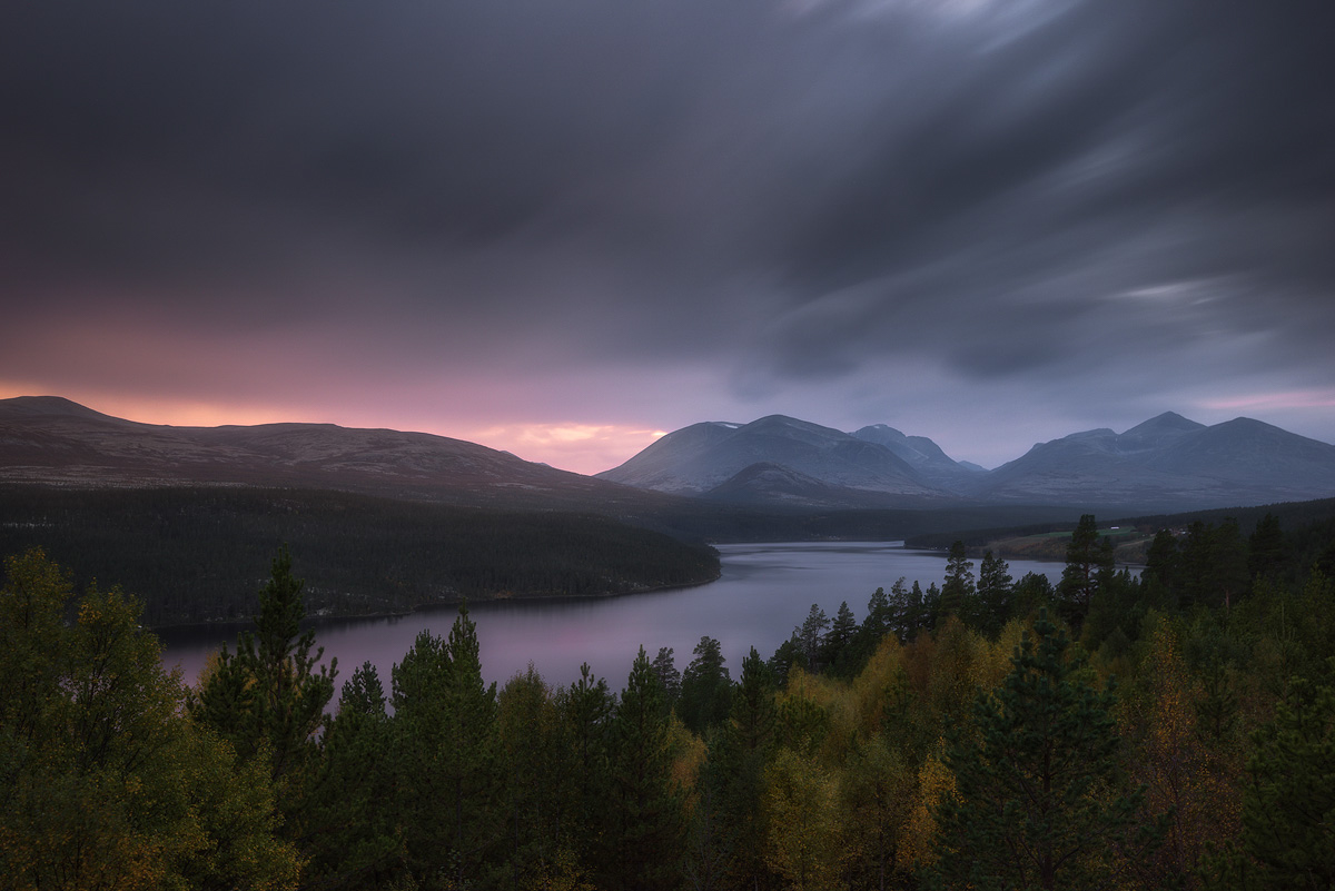 Long Exposure of a beautiful lake right outside of Rondane National Park in Norway