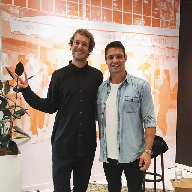 Well worth the 5:20am wake call to spend the morning with the legend @dancarter_ at @allpressespresso - such an amazing career & all round nice guy. There’s something about being around the worlds best that just makes you want to be better...proximity is power as @tonyrobbins would say.
.
Little fact, did you know Dan has a stamp collection? I’ll get to that shortly. What stood out for me this morning is not just Dans humble hilarious demeanour & passion to keep footy fun, but also his dream & determination to be an @allblacks & how once he achieved this all he wanted to do was to be one of the greatest & play for 10+ years!!! He did this & some! Overcoming several injuries, set backs & a set up by an Australian who filmed him trying to do latte art next to the worlds best latte artist at a coffee festival in London all caught on TV.
.
He loves a flat white but not the fact that his mate @colinslade is too cheap to give him a free brew at his cafe in France, hah. He’s also just had neck surgery, released his new doco - Perfect 10 - loves a game of golf, is off to japan to play one last season & was once invited to the captain of @acmilan - @paolomaldini - retirement party & treated like royalty amongst the biggest names in the game like my mate @davidbeckham. His heroes are @tombrady & @rogerfederer & funnily enough & back to the start he still receives stamp collections from fans as one of his mates stitched him up in an interview & said he loved stamp collecting as a hobby. Thanks for your time Dan, can’t wait to catch the doco. ✌🏼#dancarter #allblacks #rugby #allpress #tombrady #rogerfederer #coffee
