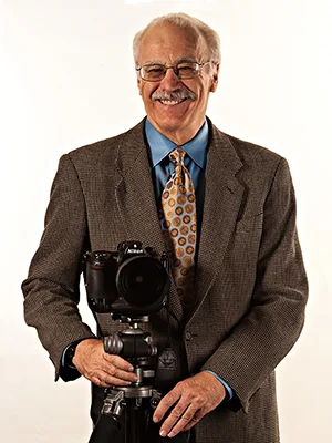 Barney with one of his beloved cameras.